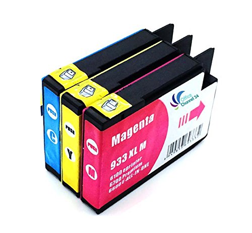 3 Druckerpatronen kompatibel zu HP 933 XL Cyan, Magenta ,Gelb für HP Officejet 7110 7610 7612 7510 HP Officejet 6100 eprinter , 6600 E-ALL-IN-ONE ,6700 Premium