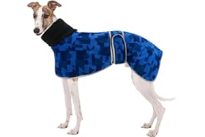 ARVOV Comfortable Greyhound, Greyhound, Greyhound, Whippet Greyhound, Winter Warm Fleece Jacket and Adjustable Bands for Whippet Greyhound - Blue