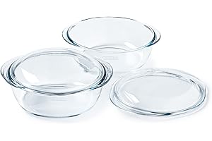Pyrex® Collection 4 en 1| Cocotte en verre borosilicate | Lot de 2 | Cuisson vapeur, cuisine rapide et savoureuse, compatible micro-ondes et lave-vaisselle (Lot de 2 cocottes 2,3L)