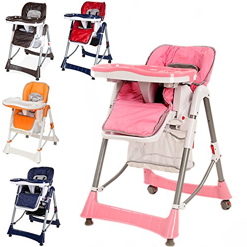 TecTake Baby highchair height adjustable -different colours- (Pink)