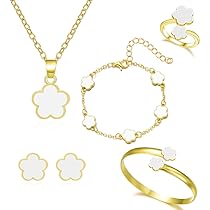 Set Gioielli Donna JeryWe - 46 Pezzi In Oro Placcato: Collane, Bracciali, Anelli E Orecchini