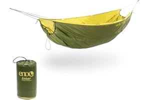 ENO Ember UnderQuilt - Couette de hamac protectrice et chaude avec isolation synthétique recyclée - pour le camping, la randonnée, les festivals, les voyages, la plage - Evergreen