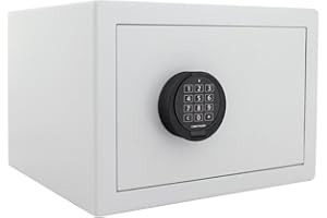 Rottner Möbeltresor HomeStar B300, Elektronikschloss, Lichtgrau, BxH 400x280 mm, Befestigungsmaterial inklusive, bedingter Feuerschutz, 1 Fachboden