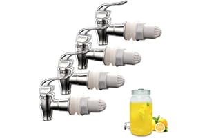 BYPACROW 4 Pack Spigot for Beverage Dispenser Anti-Clogging Drink Dispenser Tap Replacement Push Style Dispenser Faucets for Hot Cold Water Fermenter Beer Wine Juice Bottle Bucket