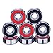 Price comparison product image eBoot 8 Pieces Bearings Skateboard Bearings Longboard Roller Skate Bearings 608 2RS for EDC Spinner Fidget Toy, Double Shielded, Red and Black