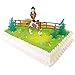 Produktbild Cake Company Torten-Figur "Reiterin" | ca. 8,5 cm | aus Polyresin | 1 Pferdefohlen von Bullyland | essbaren Zuckerkonfetti Blümchen | Torten-Deko & Kuchen-Deko mit 3 Tannen & 2 Zäunen aus Kunststoff