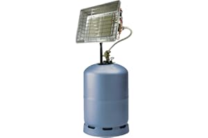 PROWELTEK - Chauffage radiant gaz 4,2kW Allumage piezo Usage Exterieur Sécurité Thermocouple Détendeur réglable Butane/propane