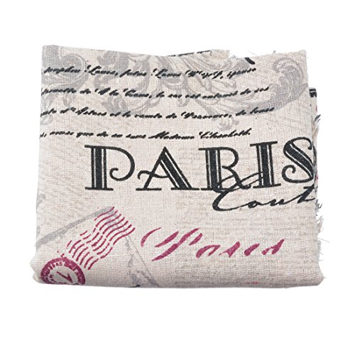 Souarts Textile Tissu Coton Motif Tour Eiffel pour DIY Patchwork Artisanat Couture 100cmx50cm 1PC