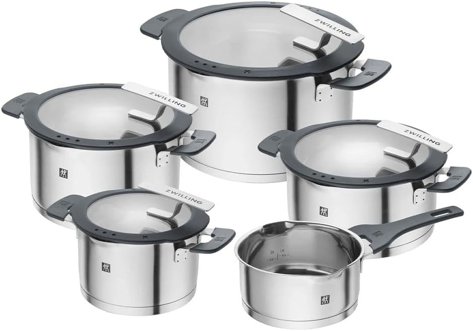 ZWILLING Simplify Tencere Seti, 5 Parça, Paslanmaz Çelik | Dökme fonksiyonu, Stay-Cool kulplar, paslanmaz çelik