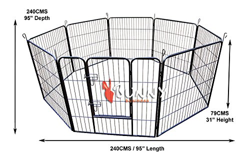 BUNNY-BUSINESS-Heavy-Duty-Puppy-Play-Pen-Rabbit-Enclosure-8-Panels-Large-Gunmetal-Grey