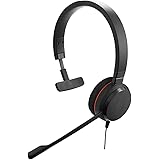 Jabra Evolve 20 UC Mono Headset – Unified Communications Headphones for VoIP Softphone with Passive Noise Cancellation – USB-