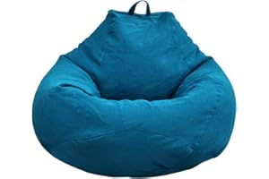 N/T Ghopy - Fodera per pouf a pera, gigante, in tessuto, L (100 x 120 cm), per adulti e bambini, da soggiorno, per divani, grandi poltrone o chaise longue, per interni ed esterni, blu (senza imbottitura)