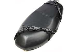 Wooauto Motorrad Sitzbezüge Sitzabdeckung Wasserdichter Motorrad Bezug Sitzbezug Rutschfester Sitzbezug Sitzkissen Staubdichter Regenschutz Sonnenschutz Motorrad Roller Kissenschutz,Schwarz L