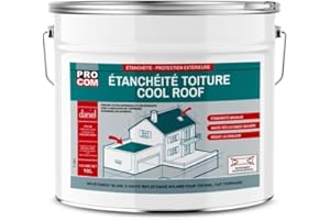 PRO COM Peinture toiture étanche Cool Roof, peinture réfléchissante blanche, anti chaleur 10 litres