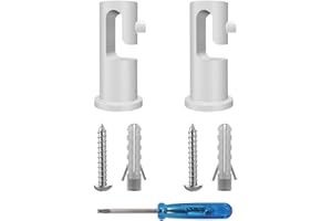 ‎OASHISU OASHISU 2 Stück Wand- und Deckenpins Aufputz-Kabelhalter für Lampe, Textilkabel Kabelhalter als Deckenbefestigung Kabelhalterungen Wandhalterungen Deckenhalterungen DIY mit Schrauben und Dübeln Weiß