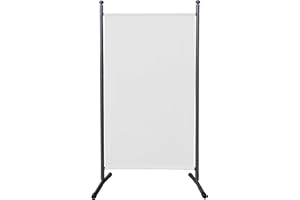 QUICK STAR Paravent 180 x 78 cm Tela Separador de ambientes partición jardín Grande Biombo tabique balcón privacidad Blanco