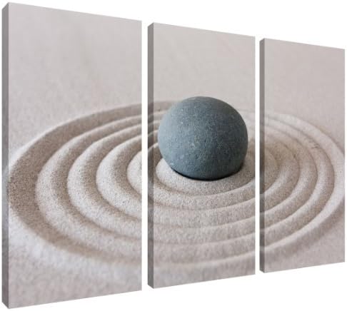 Canvas Picture Sand Circle Zen Stone 3 Panel Split by Pixel Zone