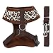 Produktbild Contever® Verstellbar Rückseite Clip Harness Hundegeschirr Welpengeschirr Softgeschirr Brustgeschirr Halsbänder mit Leine (S: Brustumfang: 31cm; Halsumfang:22cm)-Leopard