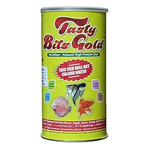 Tasty Bits Gold,Natural Healthy Fish Food, 450 GMS| No Added Chemicals or Colours | Natural Sea Food Diet for All Aquatic Animals and Fish!