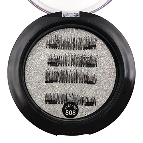 Preisvergleich Produktbild Providethebest 4PCS Wimpernverlängerung Set Doppel Magnet 3D-Effekt Thick falsche gefälschte Wimper-Augen-Schönheits-Verfassungs-... 808#