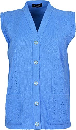 Loire Couture New Ladies Womens Ribbed Knitted Pocket Waistcoat Sleeveless Cardigan
