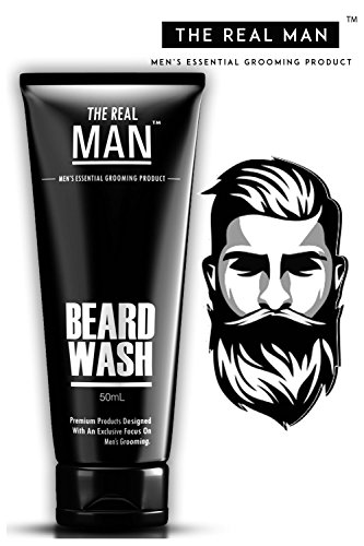 The Real Man Beard Wash 100 Percent Organic Beard Wash and Conditioner, 50ml