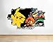 Produktbild Pokemon Charaktere Cool Pikatchu Smashed Wandaufkleber 3D Kunst Aufkleber Vinyl Zimmer Kinderzimmer Kinderzimmer Wohnzimmer Wohnzimmer Halle Jungen Mädchen, Large (92x52cm)