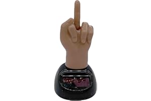 Eteslot Figurine Solaire pour Voiture, Figurine Tableau de Bord, Doigt d'honneur, Deco D'Intérieur de Voitur