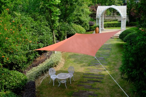 Cool Area Rechteck 2,5 x 3 m Sonnensegel Sonnenschutz Segel, UV Schutz für Balkon Terrasse Garten, terracotta - 7