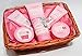 Creightons Squeeky Clean Pink Luxury Pamper Hamper - Organza Lined Basket - Cellophane & Ribbon Gift Wrapped