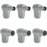 RASMACOR | Pack 3 units Male + 3 units Female | TELEV&Eacute;S Shielded CEI connectors for coaxial cables of 0.8 cm | Model 4130 + 4