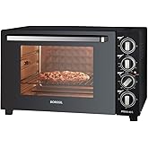Borosil Prima 60 L Oven Toaster & Grill, Motorised Rotisserie & Convection Heating, 12 Heating Modes, Black