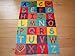 Alphabet ABC Non Slip Machine Washable Sheepskin Style Kids Rug. Size 70cm x 108cm