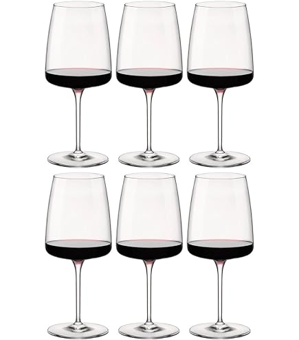 Bormioli Rocco Hosteria Set Of 6 Stackable Wine Glasses, 5.5 Oz. Goblet, Clear Tempered Glass, Made In Italy