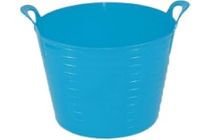 Easy Shopping 45 Liter Heavy Duty Large Flexi Tub Garden Home Flexible Colour Plastic Storage Container Bucket Flex Tub- MADE IN U.K. (Sky Blue)