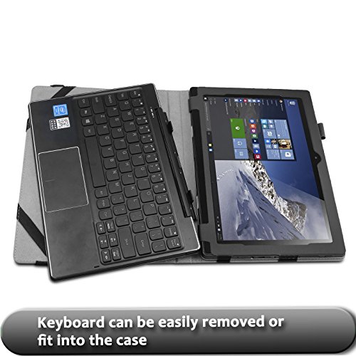 Lenovo Miix 310 Hülle Case, Infiland Slim Fit Folio PU-lederne dünne Kunstleder Schutzhülle Cover Tasche für Lenovo Miix 310 25,65 cm (10,1 Zoll HD) x5-Z8350 Tablet PC(mit Auto Schlaf / Wach Funktion, Tablet und Tastatur sind nicht entgehaltet)(Große Augen) - 6