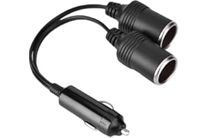 YOUTHINK Podwójna zapalniczka samochodowa, zapalniczka samochodowa 12 V, 2-drożna męska wtyczka do papierosów, przedłużacz kabla