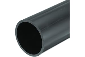 QUARKZMAN PVC Rohr, Durchmesser 67.8mm Länge 200mm Rund Kunststoffrohr für Garten, Aquarium, Wasserleitung, Kabelkanal, lüftungsrohr (Dunkelgrau)