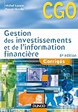 Image de Gestion des investissements et de l'information financière : Corrigés (0 t. 1)