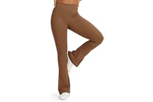 G4Free Women's Leggings Mini Flare Yoga Pants High Waisted Flare BareFeel Sport Leggings Tummy Control for Casual Work