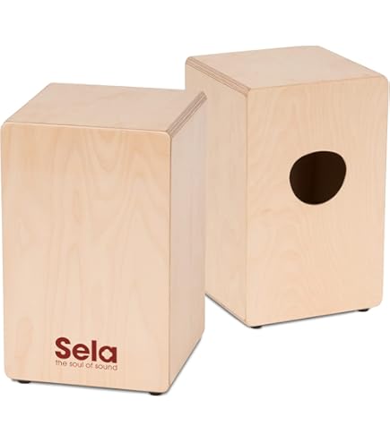 Nino Percussion Cajon Kinder Instrument - Trommelkiste für Kinder ab 4 Jahren - Musikinstrument - Schlagfläche Baltische Birke, Grün (NINO950GR