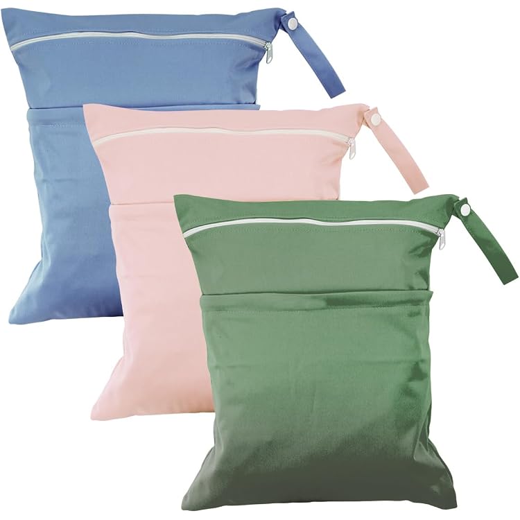 Mushie Nassbeutel Set – Wasserabweisend, 2 Größen (37x32 Cm & 27x20 Cm), Maschinenwaschbar