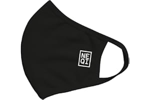 neqi - Face Coverings I Black S-M - 1 x Pack of 3 - Re-useable Face Masks Face Shield - Washable Face Mask - Highly Breathable