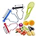Produktbild GESCHOK Magic Trio Peeler Set, 3 Stück Schäler Set Kitchen Tools Multifunktions Shredder, Slicer, Schäler Julienne Cutter für Gemüse, Obst, Kartoffel, Käse, Zwiebel und Avocado Slicer als Geschenk