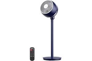 AIRMATE 25dB Standventilator, Ventilator Leise 26M Windentfernung, 1600m³/h Luftvolumen Echt Turbo-Luftzirkulator Ventilator, Höhenverstellbar Fan mit Fernbedienung, 3 Modi/12 Stufen/12 Timer