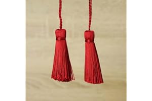 TEXTILE PLAZA 70 Colours Luxury Silk Soft Thread Tassels Latkans Cushion Sewing Craft Curtains (1 Pair / 2 Tassels, Strawberry Red T155)