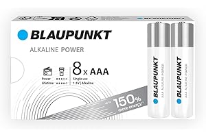 BLAUPUNKT AAA alkaline batteries, pack of 8, best for wall clocks, TV remote controls, LR03BPO/8CB