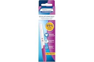 TESTA med DIAGNOSTICS Ovulationstest bei Kinderwunsch 10 Stück, zeigt mit einer Gesamtrichtigkeit von über 99 Prozent den Zei