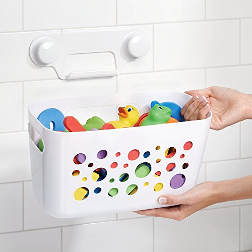 InterDesign 09550EU Bubblz Power Lock Ultra Duschkorb fürs Bad für Kinder und Babys für Shampoo, Conditioner, Seife PET 31,50 x 22,86 x 15,75 cm, Weiß - 4