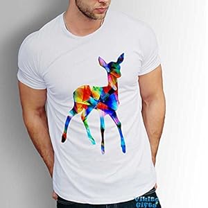 Motiv Reh Herren T-Shirt Baumwolle stylisches Shirt Tiere Geschenk für Jäger